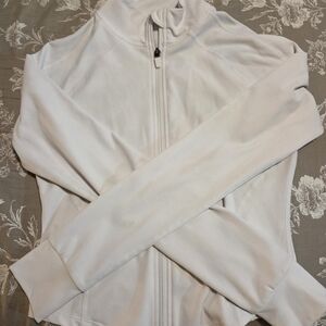 White Zip-Up Athletic Jacket